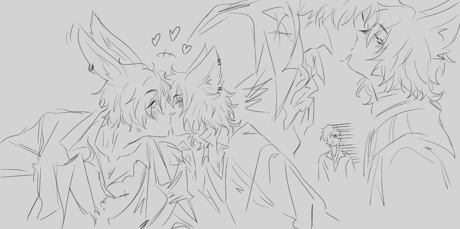 art by rynn! ft. fenris and leon